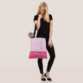 Abstraktes Polkapunkte Rosa-moderner Entwurf Tasche (Am Model)