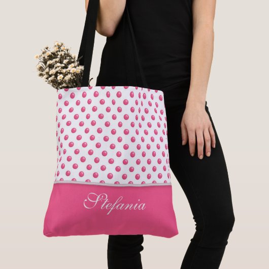 Abstraktes Polkapunkte Rosa-moderner Entwurf Tasche (Von Nahem)