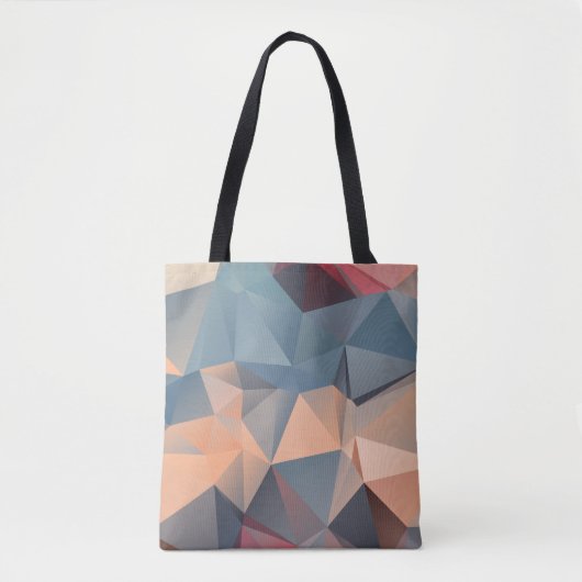 Abstraktes polygonales Mosaikmuster Tasche (Vorderseite)