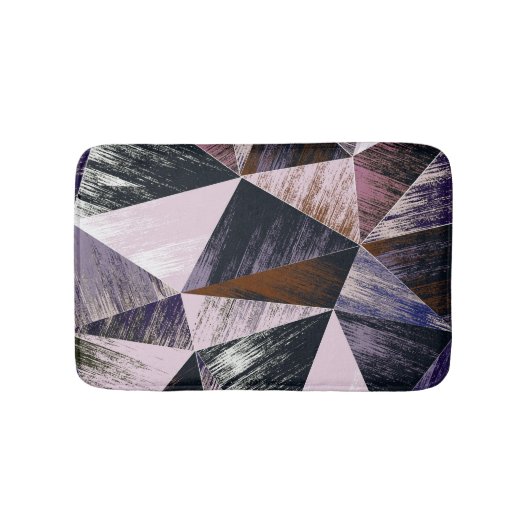 Abstraktes Polygonmuster, bunte Dreiecke. Badematte (Vorderseite)