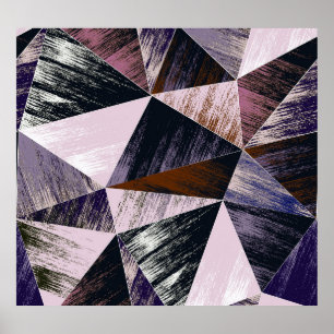 Abstraktes Polygonmuster, bunte Dreiecke. Poster