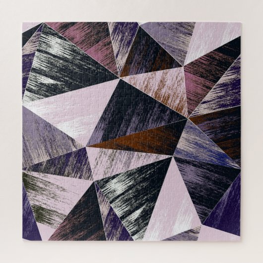 Abstraktes Polygonmuster, bunte Dreiecke. Puzzle (Vertikal)