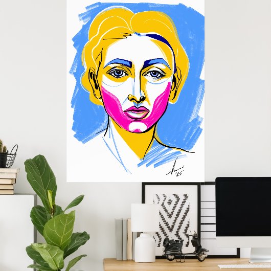 Abstraktes Portrait#2 Poster (Heimbüro)