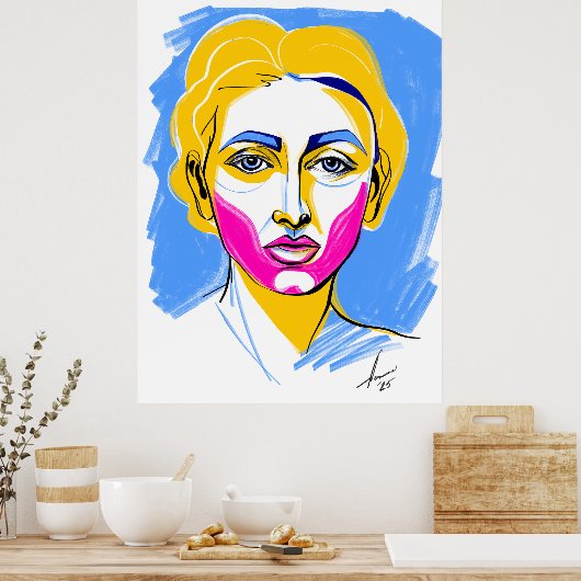 Abstraktes Portrait#2 Poster (Küche)
