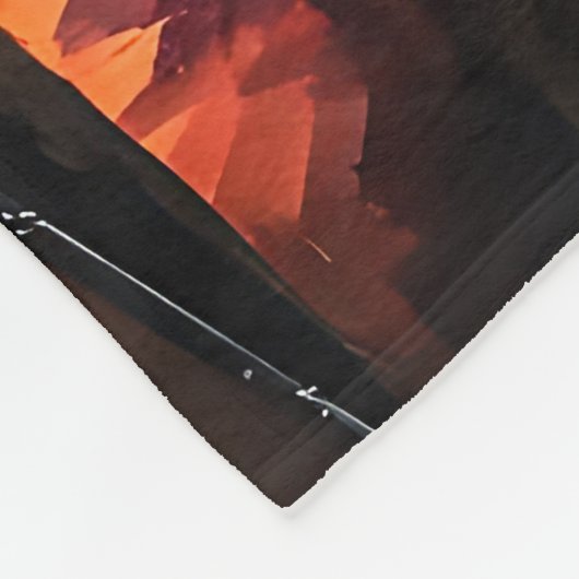 Abstraktes Portrait aus Hartglas Fleecedecke (Ecke)