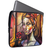 Abstraktes Portrait aus Hartglas Laptopschutzhülle (Vorne Rechts)