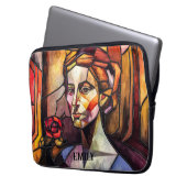 Abstraktes Portrait aus Hartglas Laptopschutzhülle (Vorderseite Links)