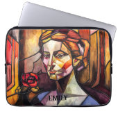 Abstraktes Portrait aus Hartglas Laptopschutzhülle (Vorderseite)