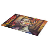 Abstraktes Portrait aus Hartglas Schneidebrett (Ecke)