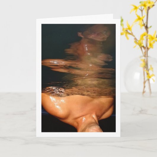 Abstraktes Portrait des Menschen im Pool Karte (Gelbe Blume)