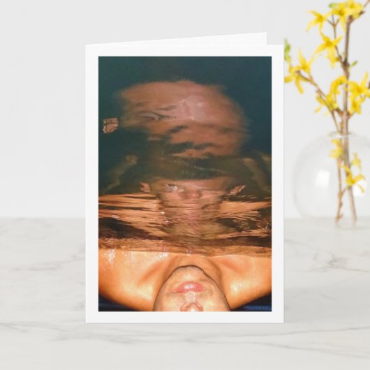 Abstraktes Portrait des Menschen im Pool Karte (Gelbe Blume)