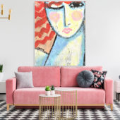 Abstraktes Portrait einer Frau auf der OSB-Tafel m Leinwanddruck (Insitu (Wohnzimmer))