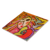 Abstraktes Portrait einer Frau Fliese (Seite)