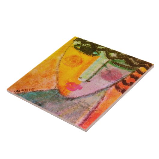 Abstraktes Portrait einer Frau Fliese (Seite)