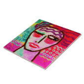 Abstraktes Portrait einer Frau Fliese (Seite)