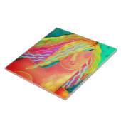 Abstraktes Portrait einer Frau Fliese (Seite)