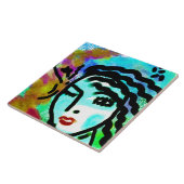 Abstraktes Portrait einer Frau Fliese (Seite)