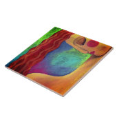 Abstraktes Portrait einer Frau Fliese (Seite)