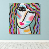 Abstraktes Portrait einer Frau Leinwanddruck (Insitu (Holzboden))