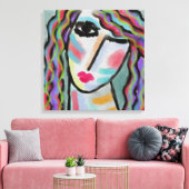 Abstraktes Portrait einer Frau Leinwanddruck (Insitu (Wohnzimmer))