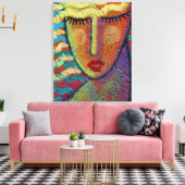 Abstraktes Portrait einer Frau mit Blonde Leinwanddruck (Insitu (Wohnzimmer))