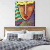 Abstraktes Portrait einer Frau mit Blonde Leinwanddruck (Insitu (Schlafzimmer))