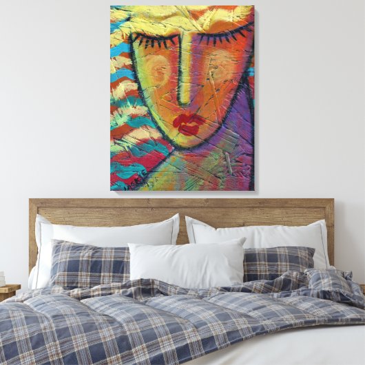 Abstraktes Portrait einer Frau mit Blonde Leinwanddruck (Insitu (Schlafzimmer))