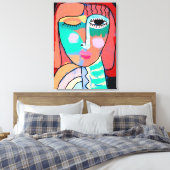 Abstraktes Portrait einer Frau ohne Titel Leinwanddruck (Insitu (Schlafzimmer))