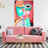 Abstraktes Portrait einer Frau ohne Titel Leinwanddruck (Insitu (Wohnzimmer))