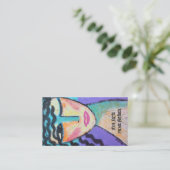 Abstraktes Portrait einer Frau Visitenkarte (Stehend Vorderseite)