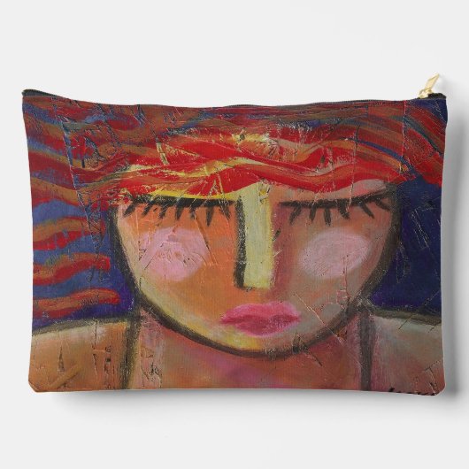 Abstraktes Portrait einer Frau Zubehörtasche (Rückseite)