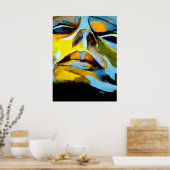 Abstraktes Portrait einer Malerin - Kunstdrucke Poster (Küche)