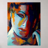 Abstraktes Portrait einer Malerin - Kunstdrucke Poster (Vorne)