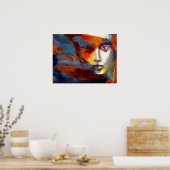 Abstraktes Portrait einer Malerin - Kunstdrucke Poster (Küche)