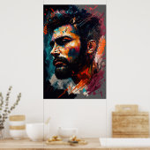 Abstraktes Portrait eines Mannes 3 Poster (Küche)
