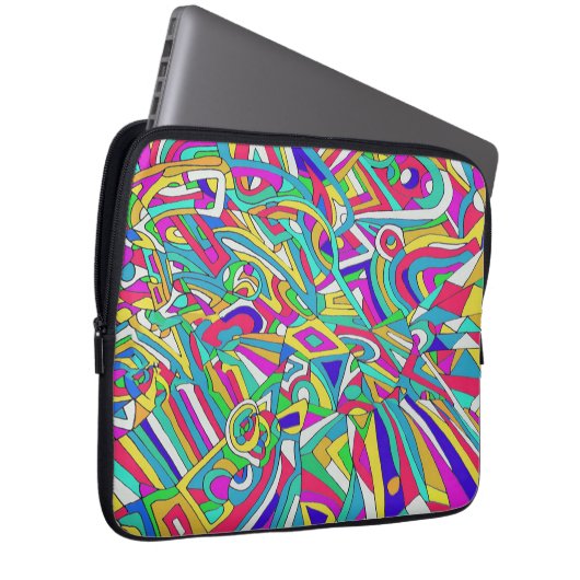 Abstraktes Portrait Laptopschutzhülle (Vorne Rechts)