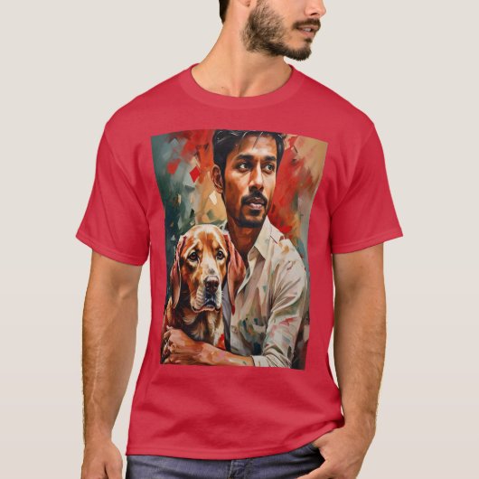 Abstraktes Portrait mit lebhaften Farben T-Shirt (Vorderseite)