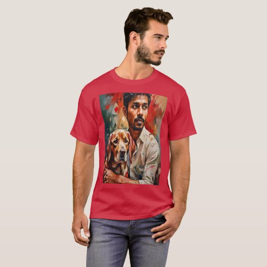 Abstraktes Portrait mit lebhaften Farben T-Shirt (Vorne ganz)