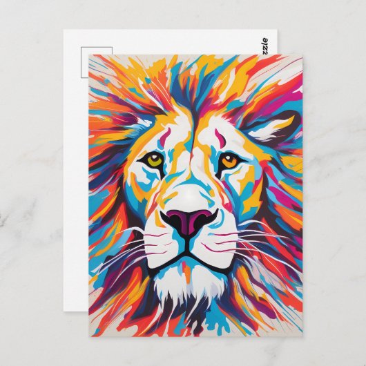 Abstraktes Portrait Postkarte (Vorne/Hinten)