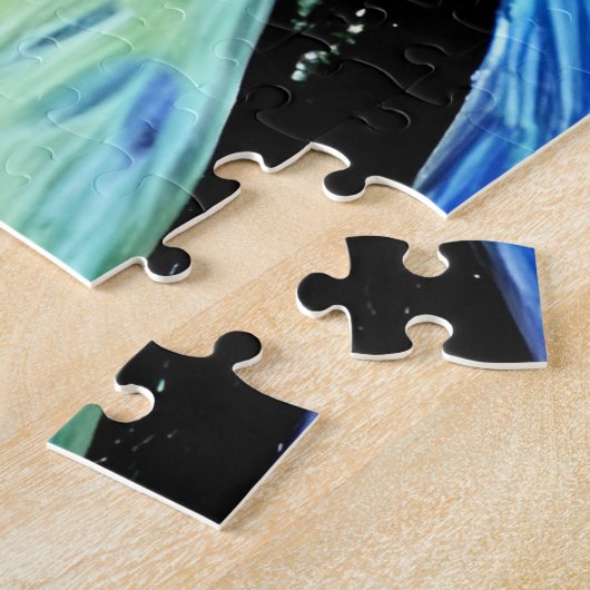 Abstraktes Portrait von Blue and Yellow Art Man Puzzle (Seite)