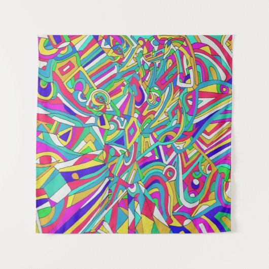 Abstraktes Portrait Wandteppich (Vorderseite (Horizontal))