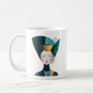 Abstraktes Portraitdesign Kaffeetasse