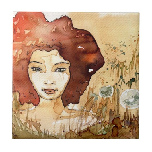 Abstraktes Porträt 3 Fliese (Vorderseite)