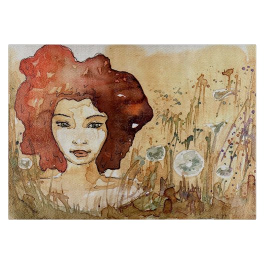 Abstraktes Porträt 3 Schneidebrett (Vorderseite)