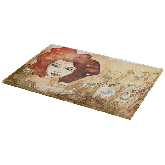 Abstraktes Porträt 3 Schneidebrett (Ecke)