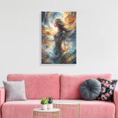 Abstraktes Porträt der ätherischen kosmischen Gött Leinwanddruck (Insitu (Wohnzimmer))