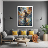 Abstraktes Porträt der ätherischen kosmischen Gött Poster