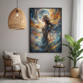 Abstraktes Porträt der ätherischen kosmischen Gött Poster