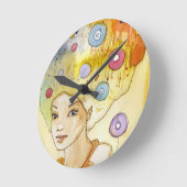 Abstraktes Porträt Runde Wanduhr (Winkel)