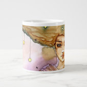 Abstraktes Porträt und hübsche Frau Jumbo-Tasse (Vorderseite)